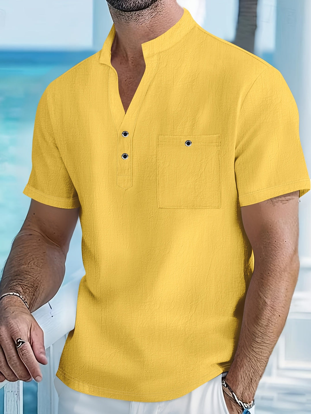 MANDARIN COLLAR SHIRT FOR MEN