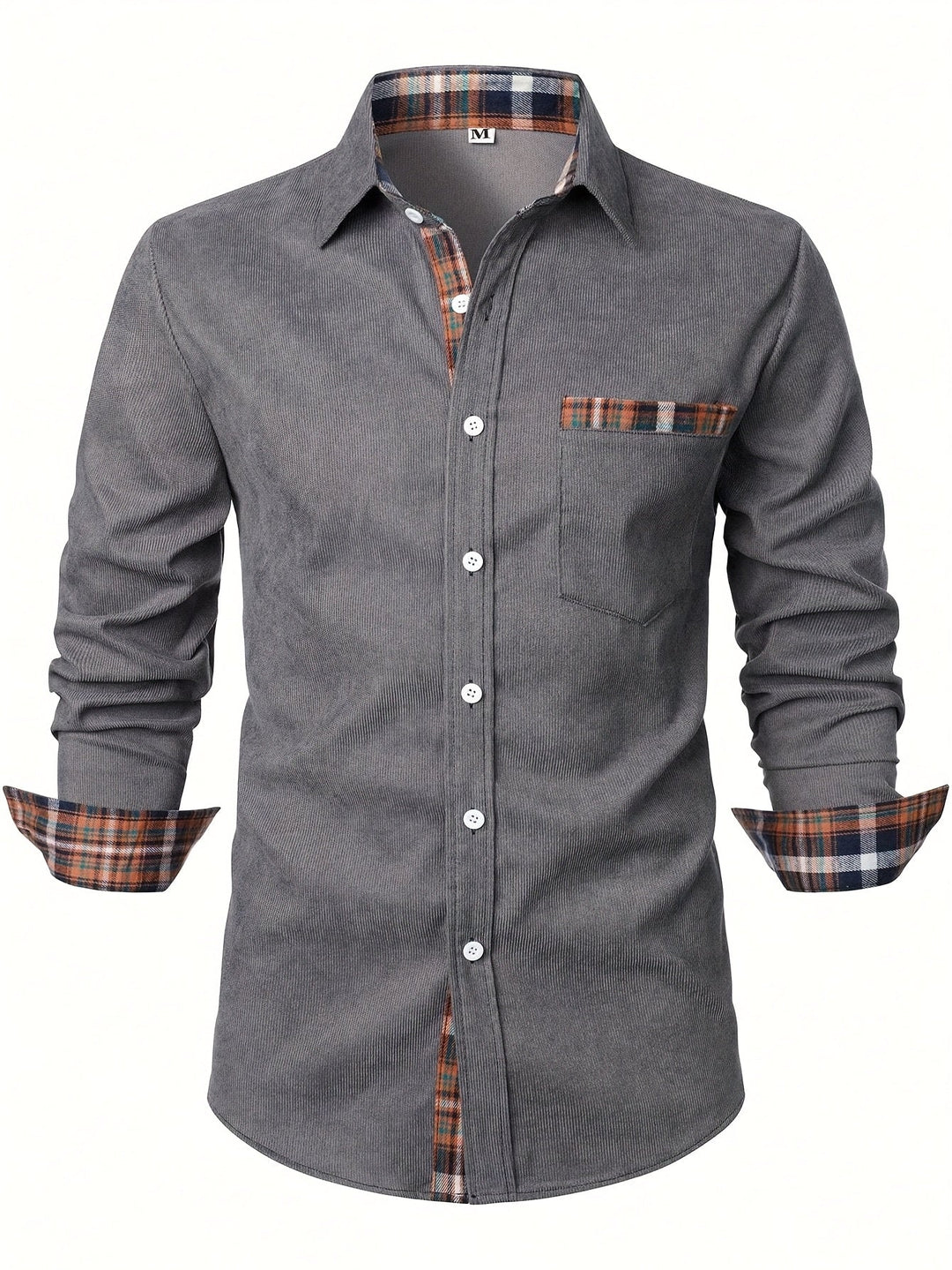 CORDUROY PLAID SHIRT FOR MEN