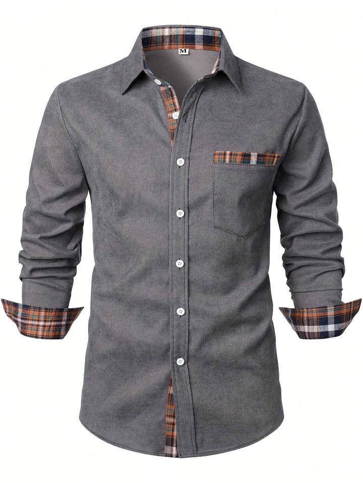 CORDUROY PLAID SHIRT FOR MEN