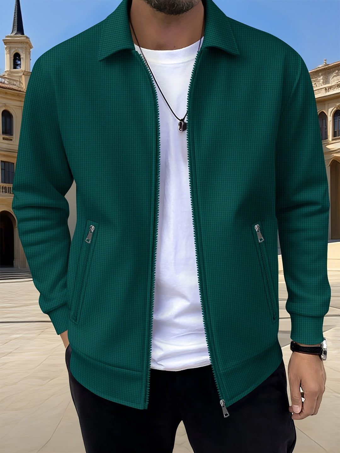 SPORTS LAPEL ZIP JACKET FOR MEN