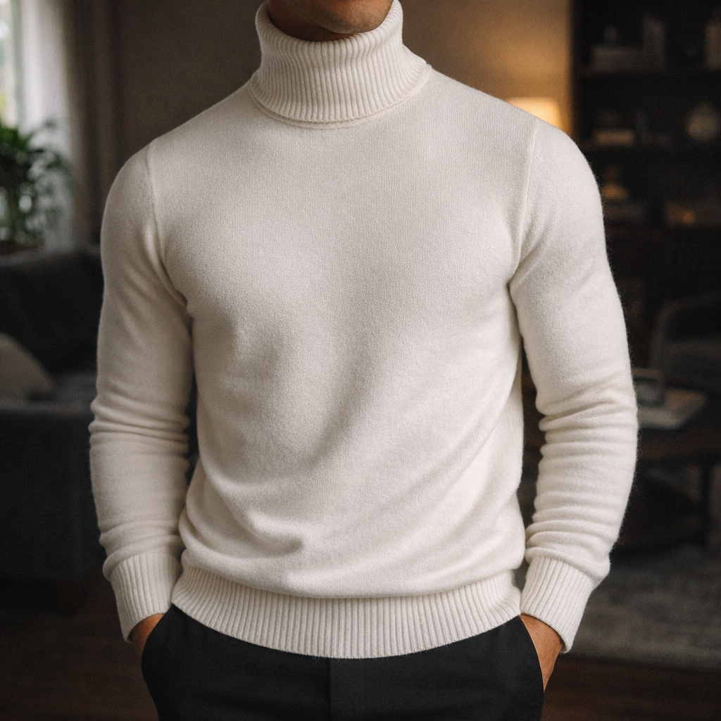 Pull col roulé en maille Leroux