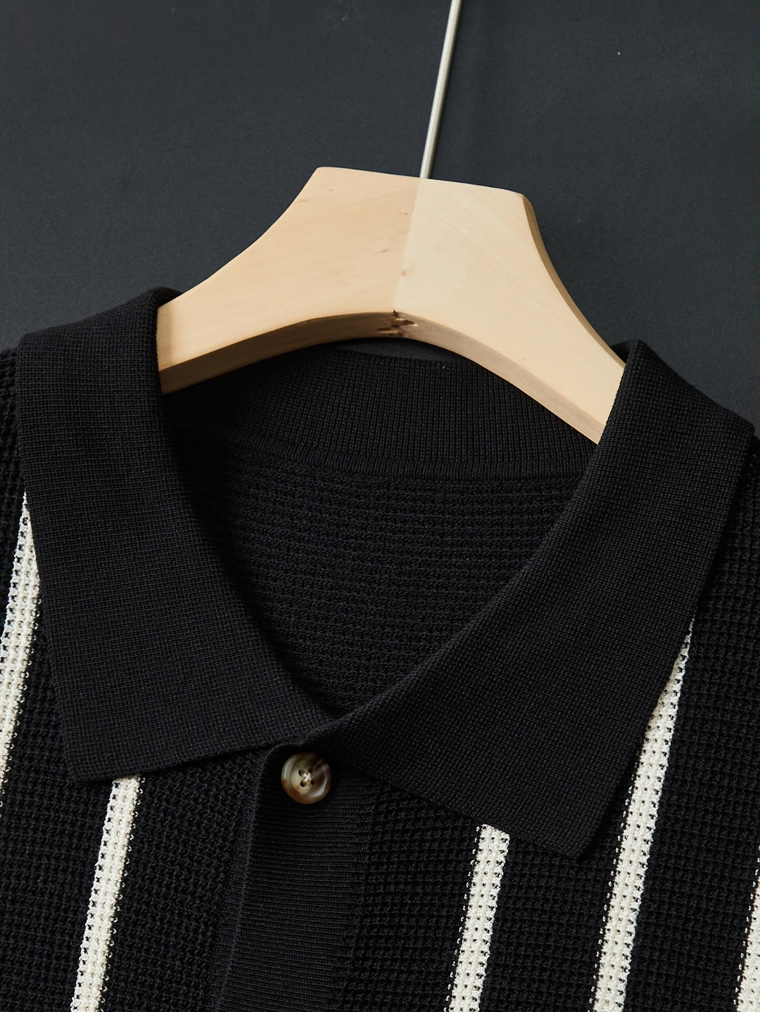 STRIPED KNIT POLO SHIRT FOR MEN
