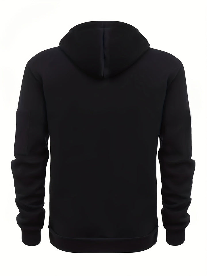 SOLID ZIP HOODIE FOR MEN
