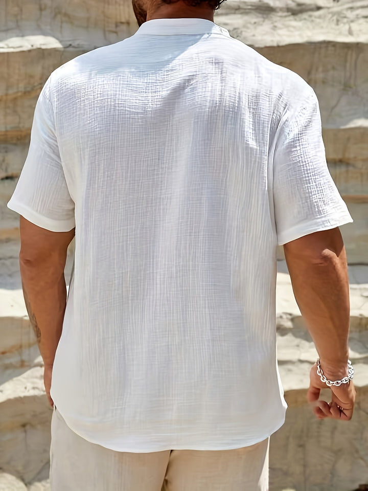 LOOSE HENLEY SHIRT FOR MEN