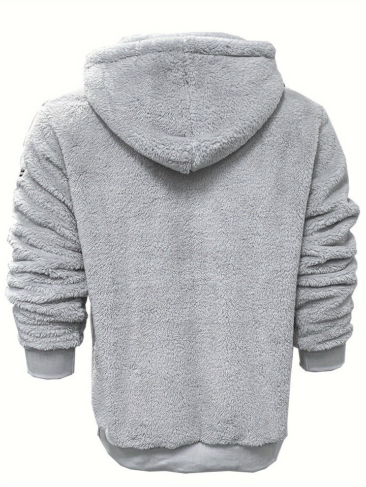 PLUSH HOODED ZIP HOODIE FOR MEN