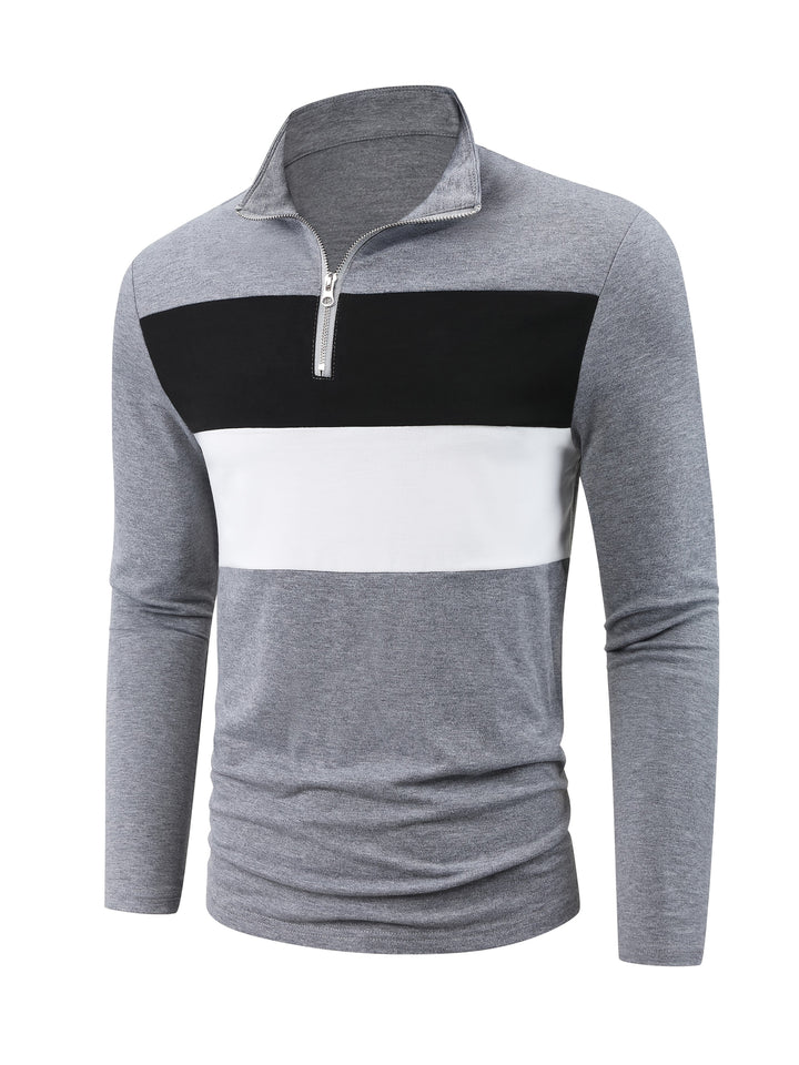 COLOR BLOCK ZIP SHIRT FOR MEN