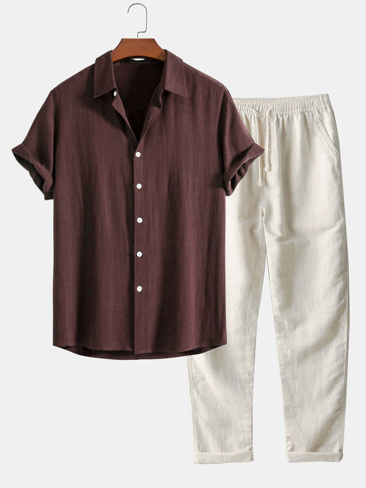 STAND COLLAR TWO PIECE SET FOR MEN