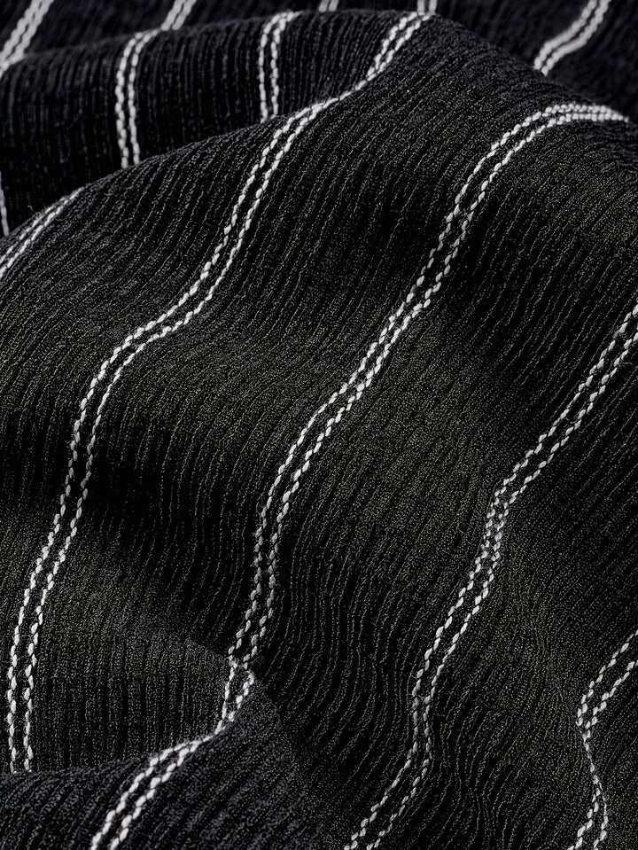 STRIPED KNIT HENLEY FOR MEN