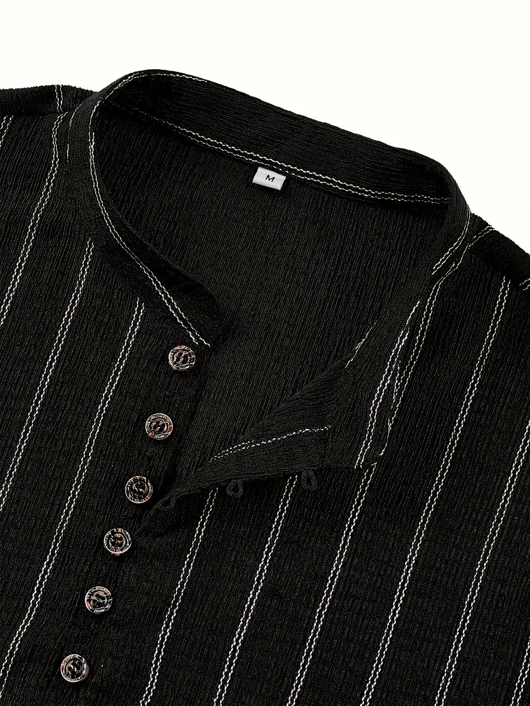 STRIPED KNIT HENLEY FOR MEN