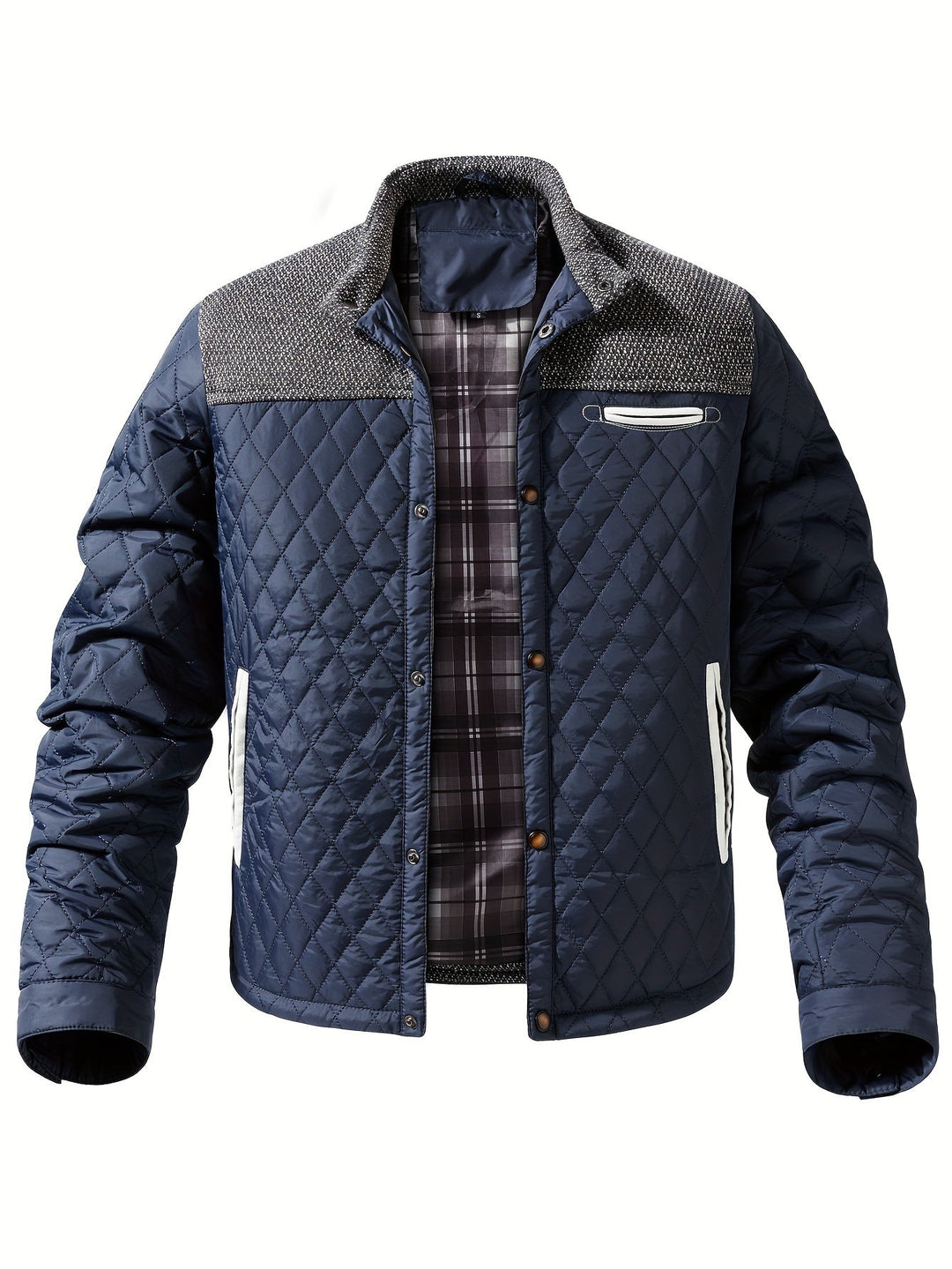 COLOUR BLOCK STAND COLLAR JACKET FOR MEN