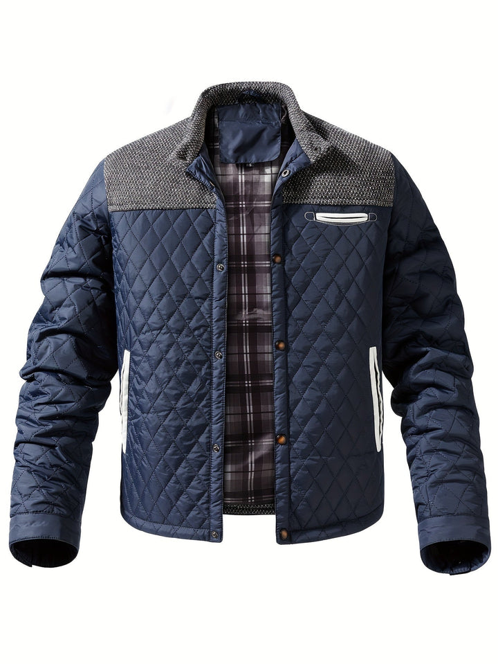 COLOUR BLOCK STAND COLLAR JACKET FOR MEN