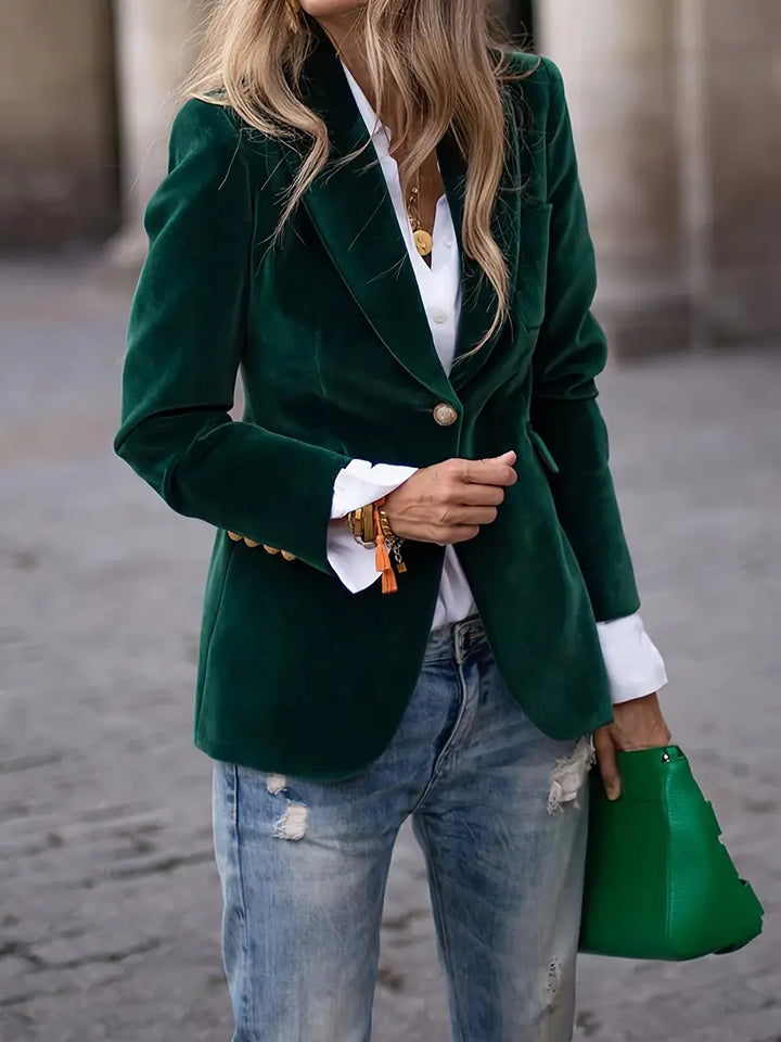 BEAUMONT NICE | BLAZER EN AJUSTÉ AVEC BOUTONS DORÉS POUR FEMMES