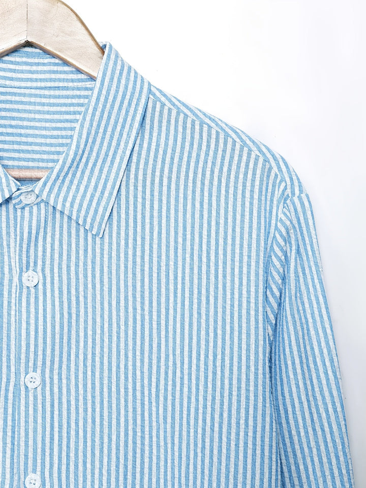 STRIPED LAPEL SHIRT FOR MEN