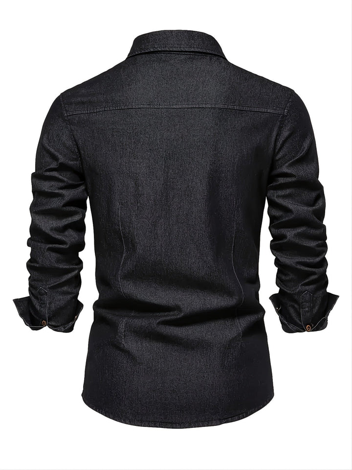 COTTON BLEND DENIM SHIRT FOR MEN