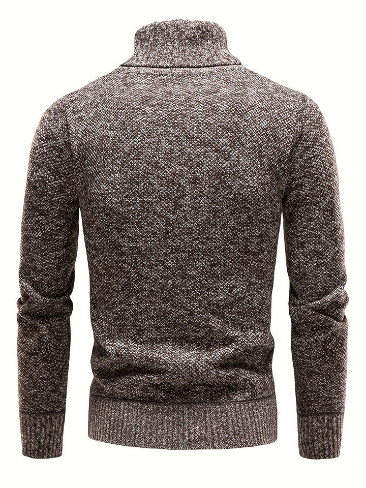 RIB KNIT LAPEL SWEATER FOR MEN