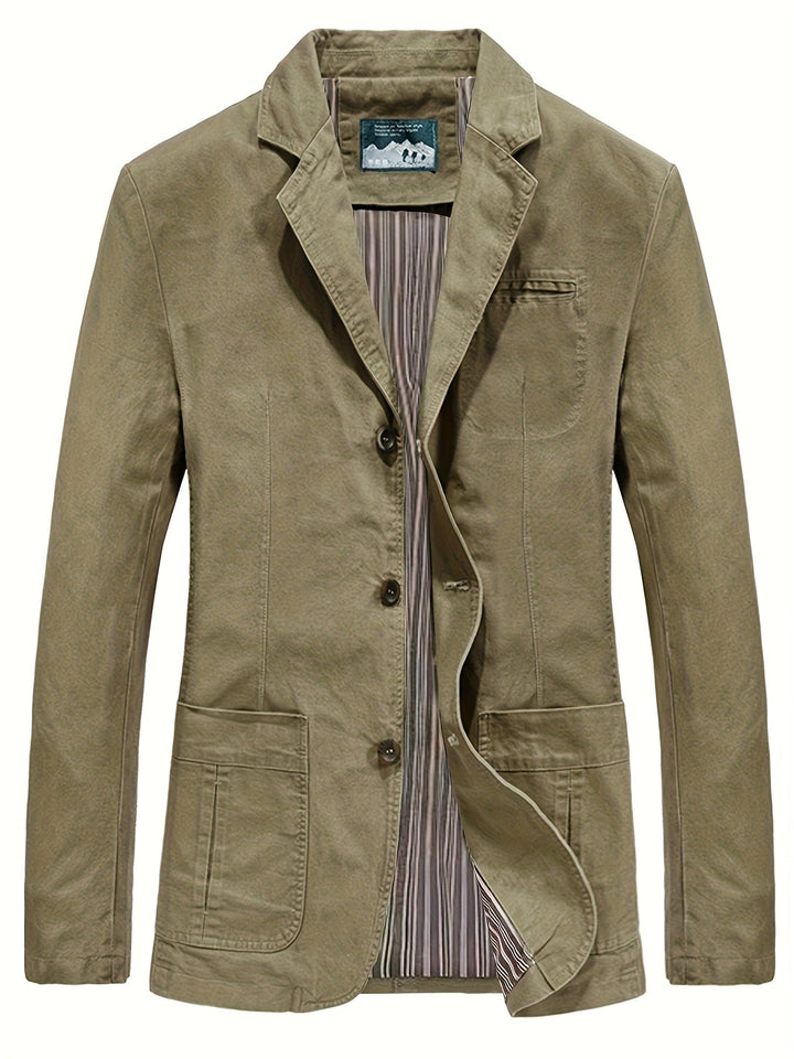COTTON LAPEL BLAZER FOR MEN