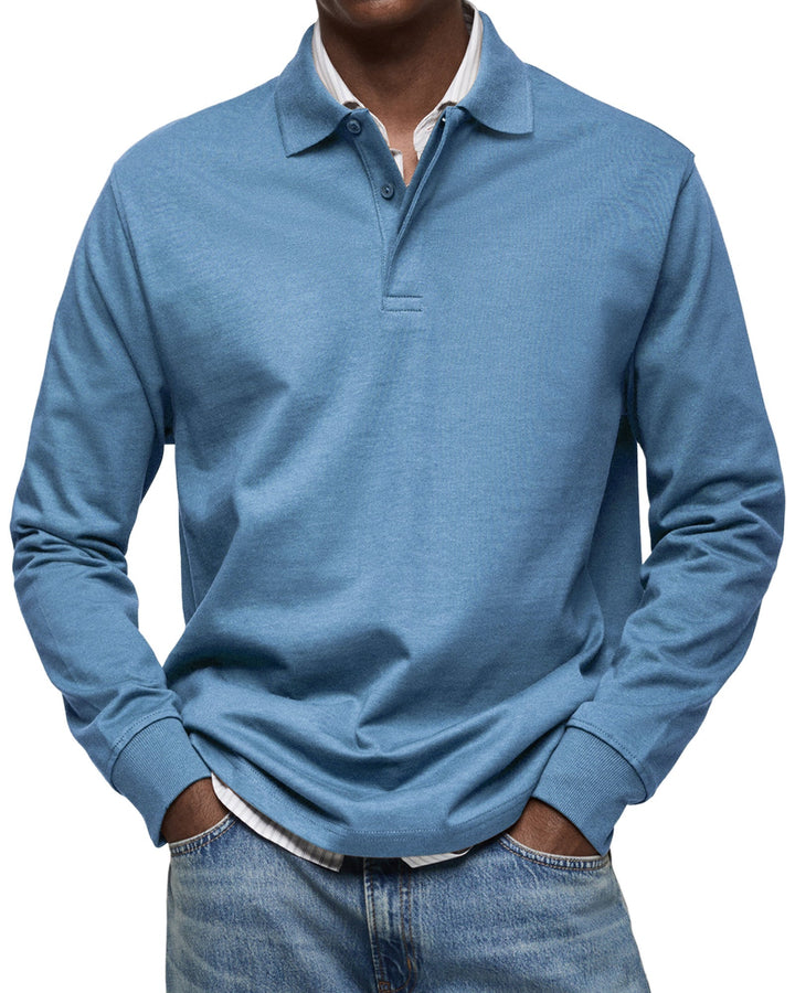 REGULAR FIT LONG SLEEVE POLO SHIRT FOR MEN