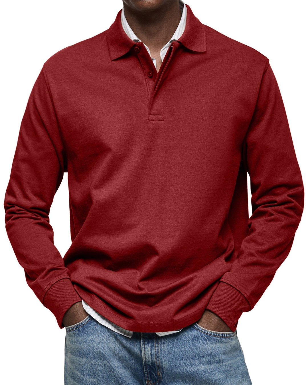 REGULAR FIT LONG SLEEVE POLO SHIRT FOR MEN