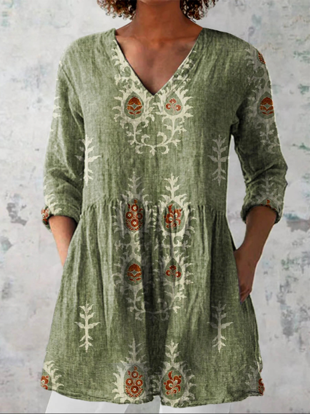 BEAUMONT NICE | BLOUSE LONGUE À COL EN V POUR FEMMES