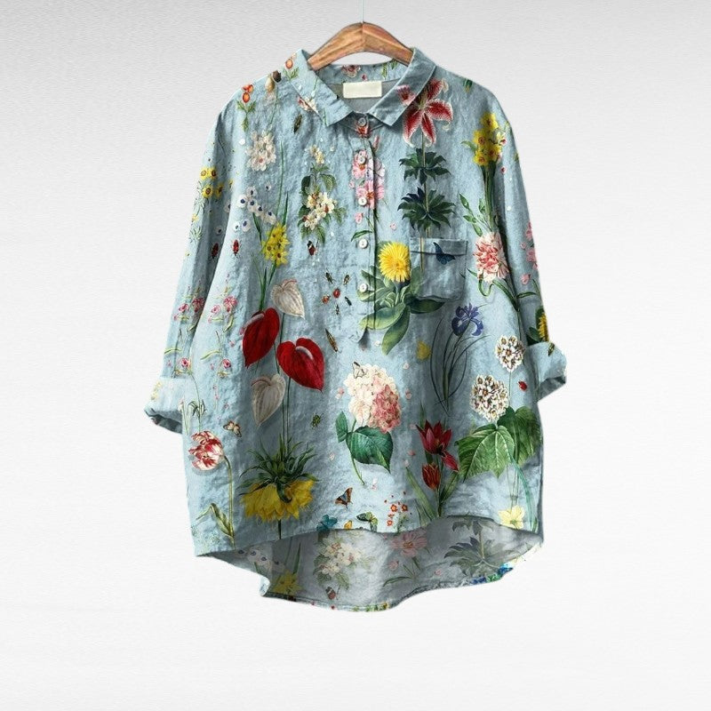 BEAUMONT NICE | BLOUSE FLEURS BOTANIQUES POUR FEMMES
