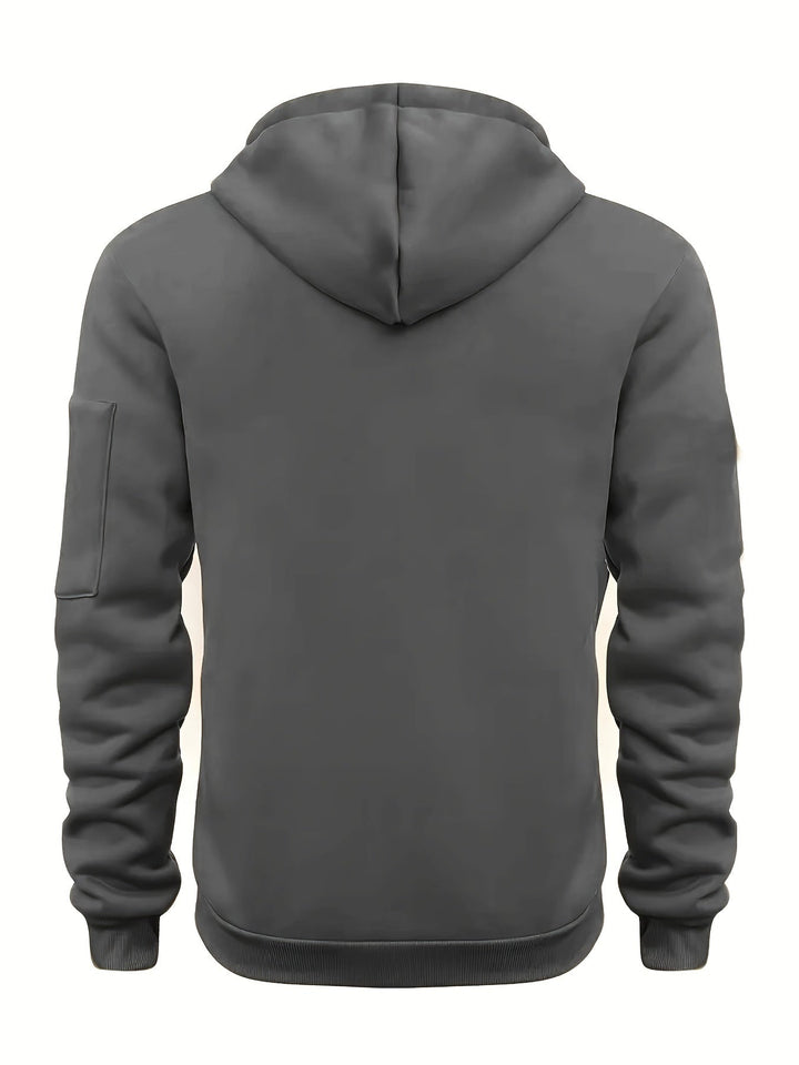 SOLID ZIP HOODIE FOR MEN