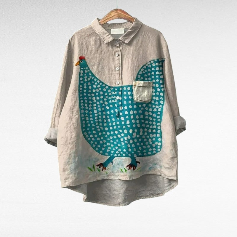 BEAUMONT NICE | BLOUSE POULE ARTISTIQUE POUR FEMMES