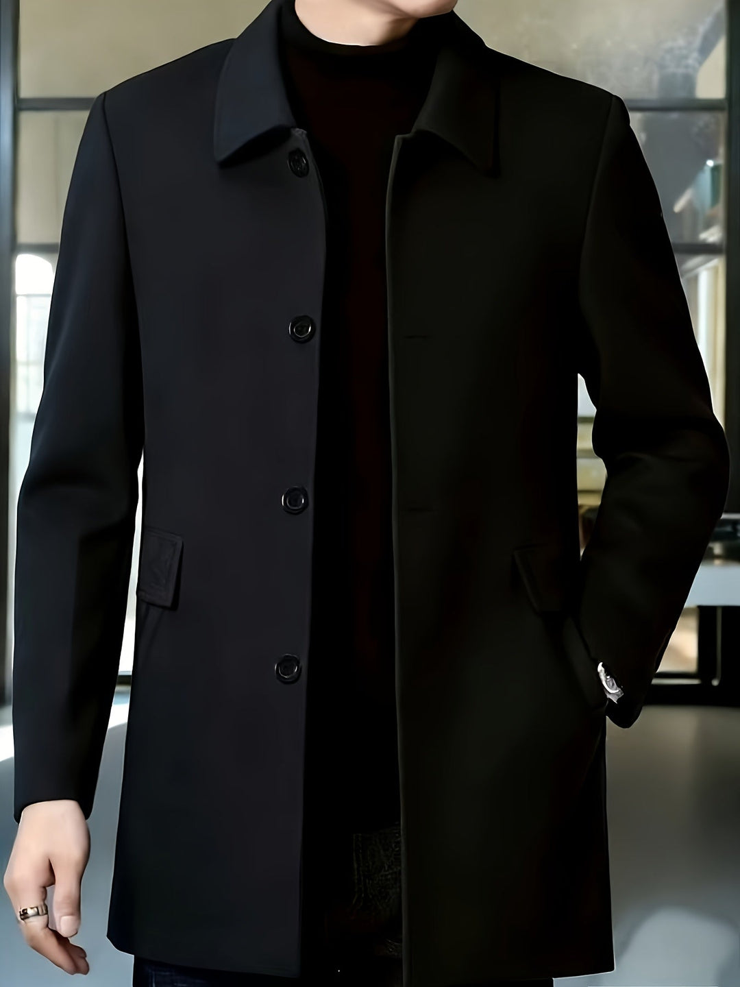 SOLID FLEECE JACKET FOR MEN