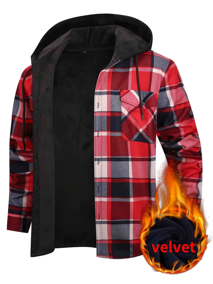 PLAID HOODED JACKET FOR MEN