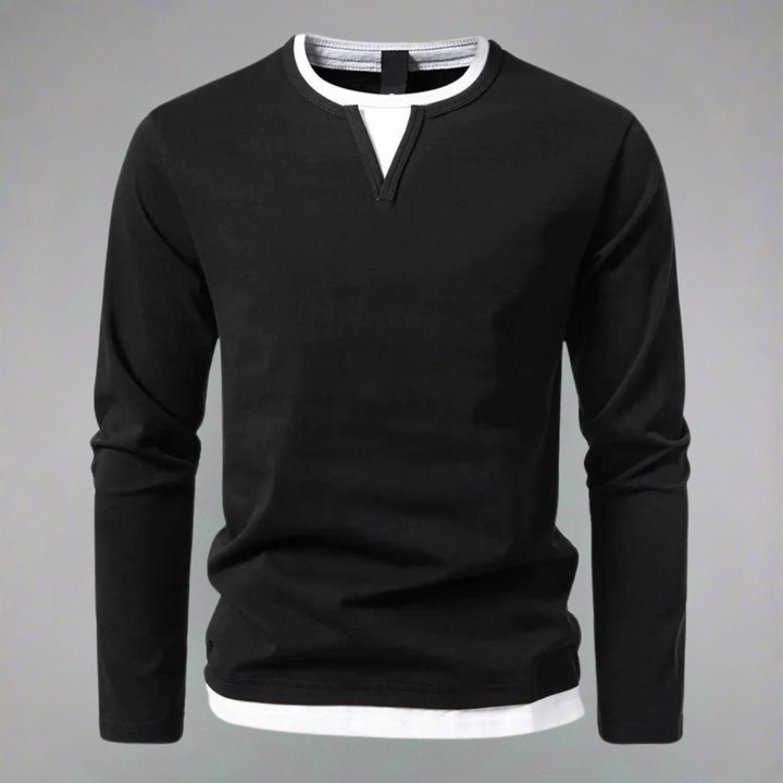 V-NECK KNIT SHIRT FOR MEN
