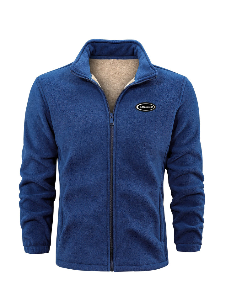STAND COLLAR FLEECE JACKET FOR MEN