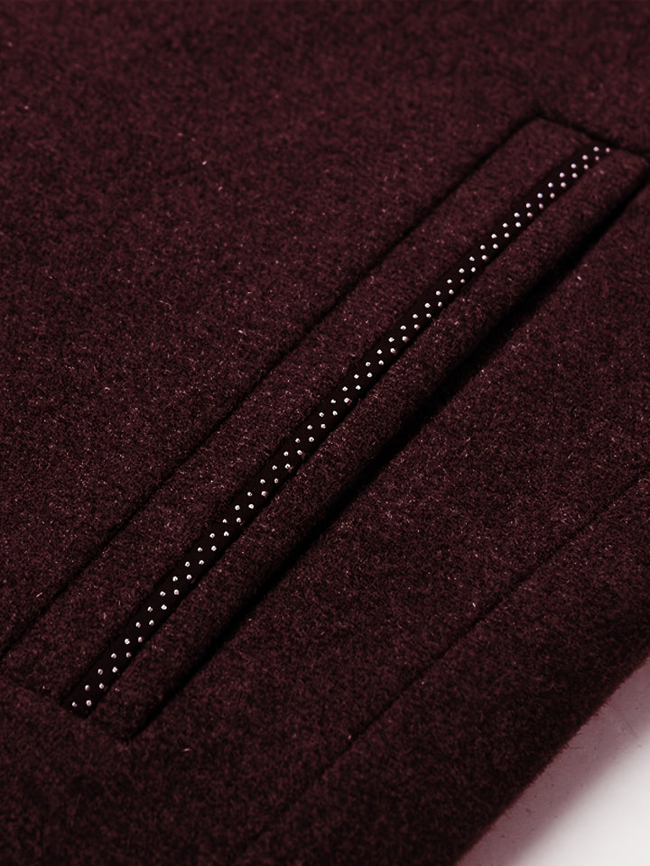 STAND COLLAR TWEED JACKET FOR MEN