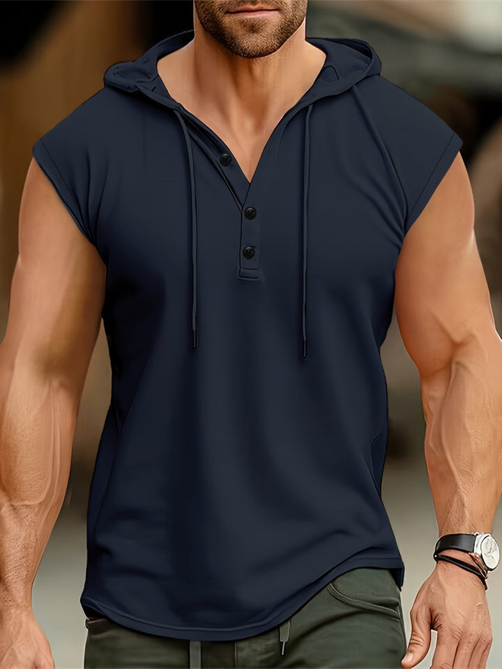 HOODED HENLEY SHIRT FOR MEN