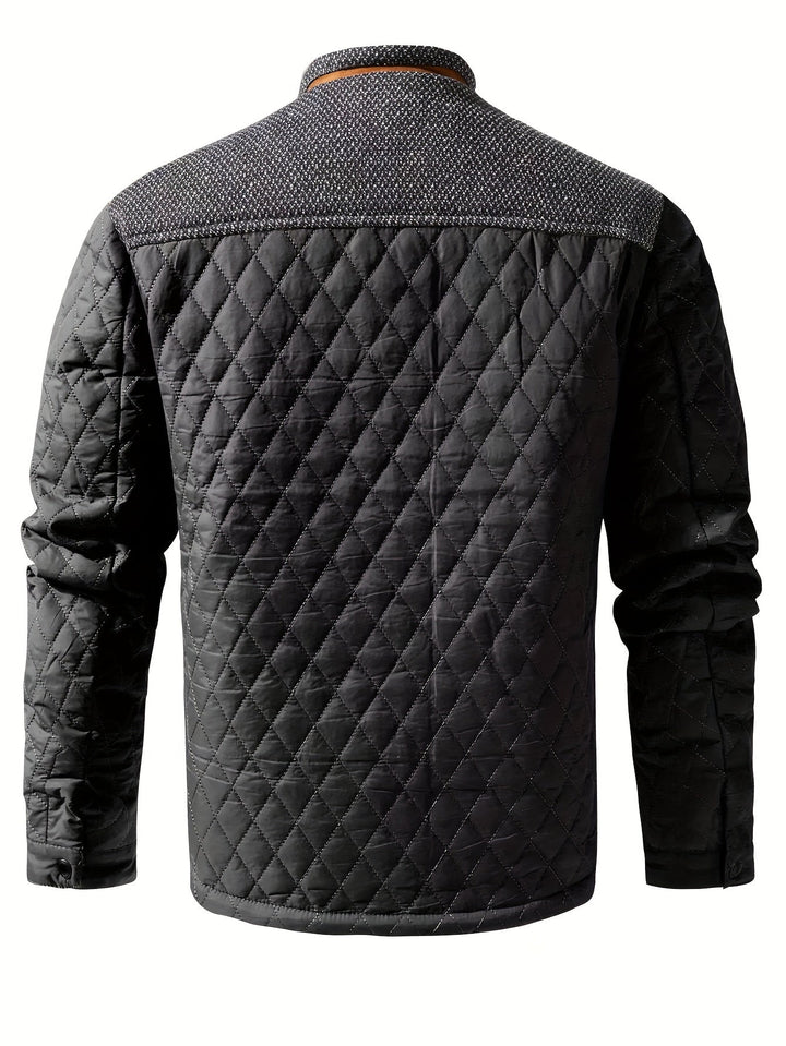 COLOUR BLOCK STAND COLLAR JACKET FOR MEN