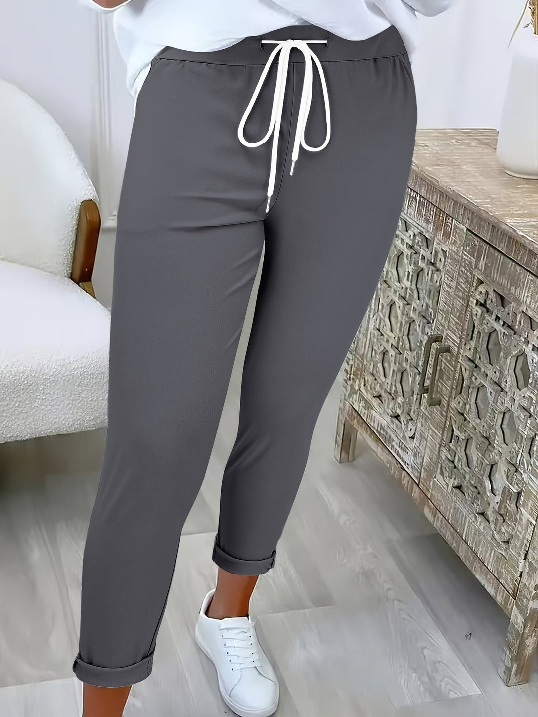 BEAUMONT NICE | PANTALON SLIM CLASSIQUE À CORDON POUR FEMMES