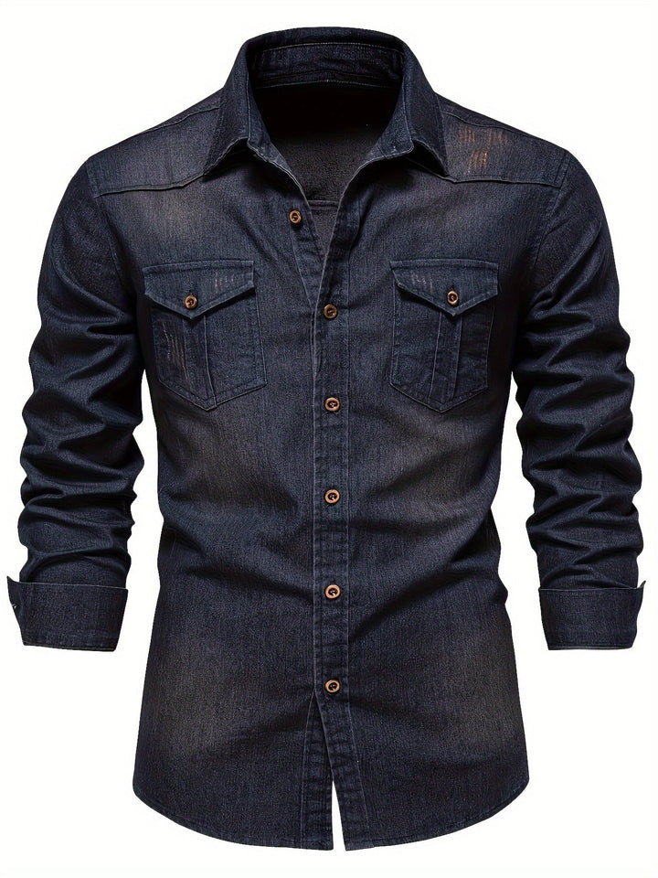DENIM LONG-SLEEVED SHIRT FOR MEN