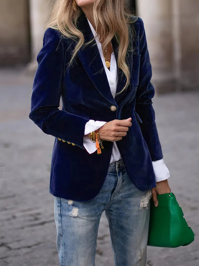 BEAUMONT NICE | BLAZER EN AJUSTÉ AVEC BOUTONS DORÉS POUR FEMMES
