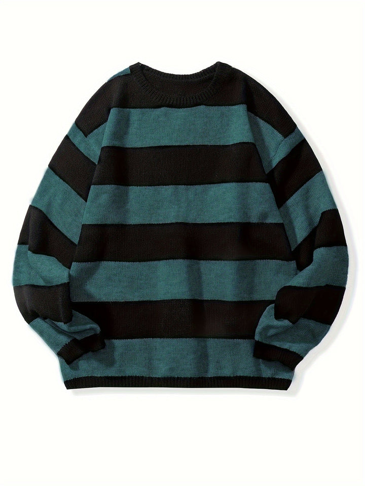 STRIPED KNIT PULLOVER FOR MEN