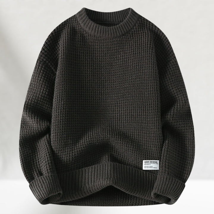HONEYCOMB KNIT CREWNECK SWEATER FOR MEN