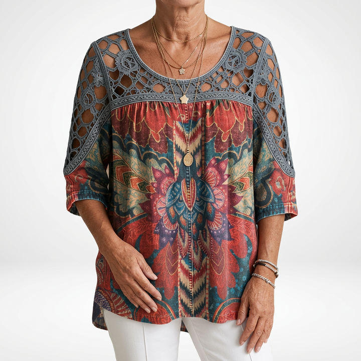 BEAUMONT NICE | BLOUSE À IMPRIMÉ ETHNIQUE POUR FEMMES