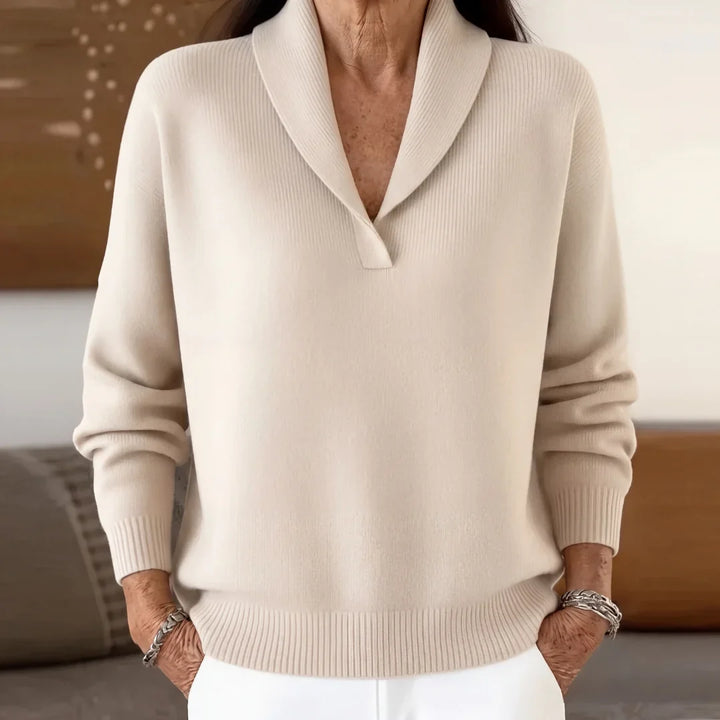 BEAUMONT NICE | PULL DRAPÉ À COL EN V POUR FEMMES