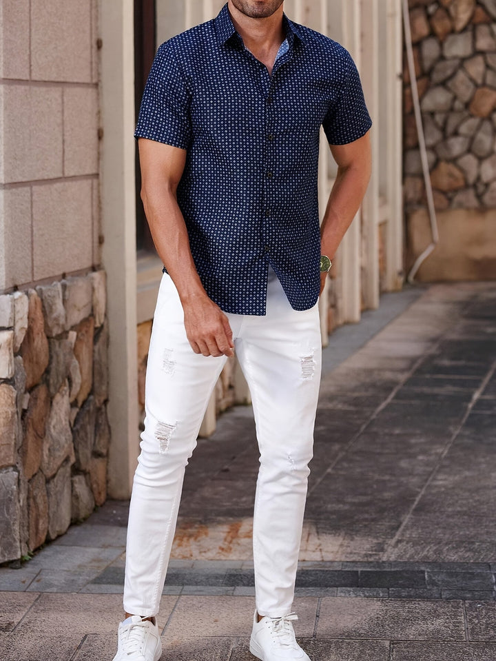 GEOMETRIC CASUAL SHIRT FOR MEN
