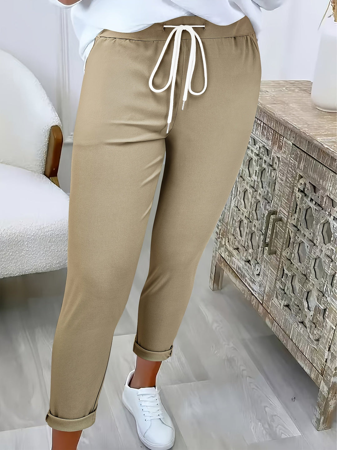 BEAUMONT NICE | PANTALON SLIM CLASSIQUE À CORDON POUR FEMMES