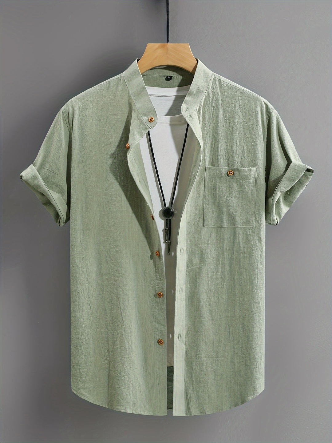 CREW NECK BUTTON SHIRT FOR MEN