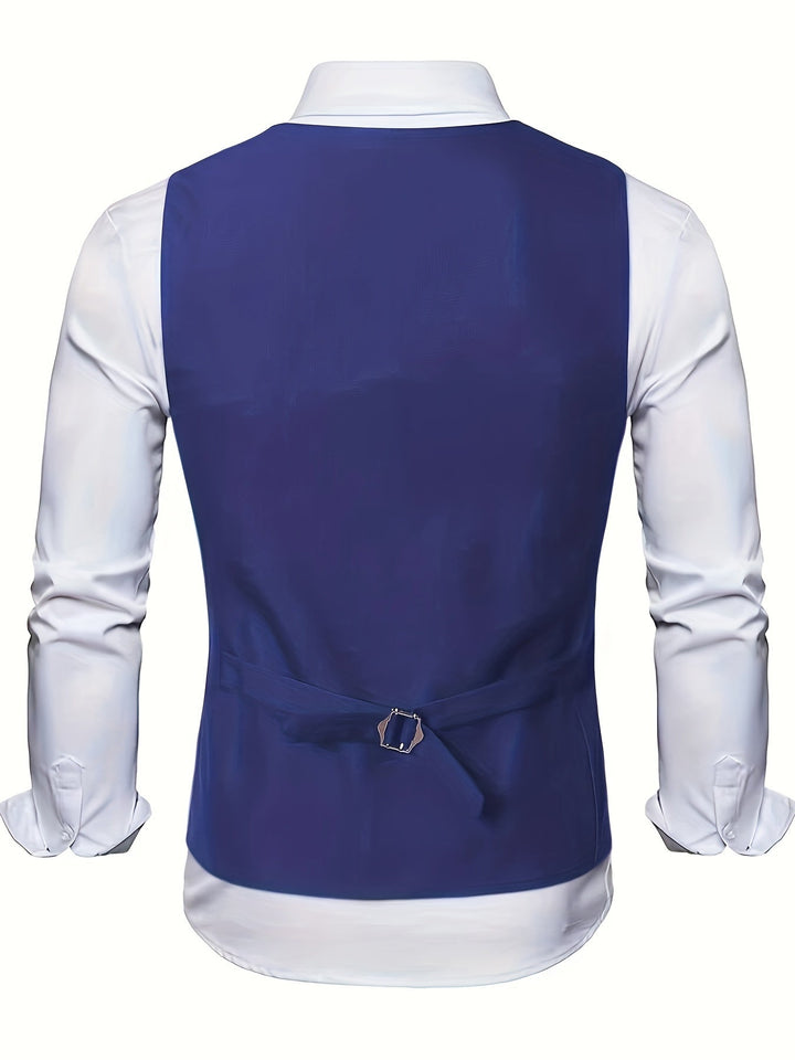 COLLARLESS POLYESTER VEST FOR MEN