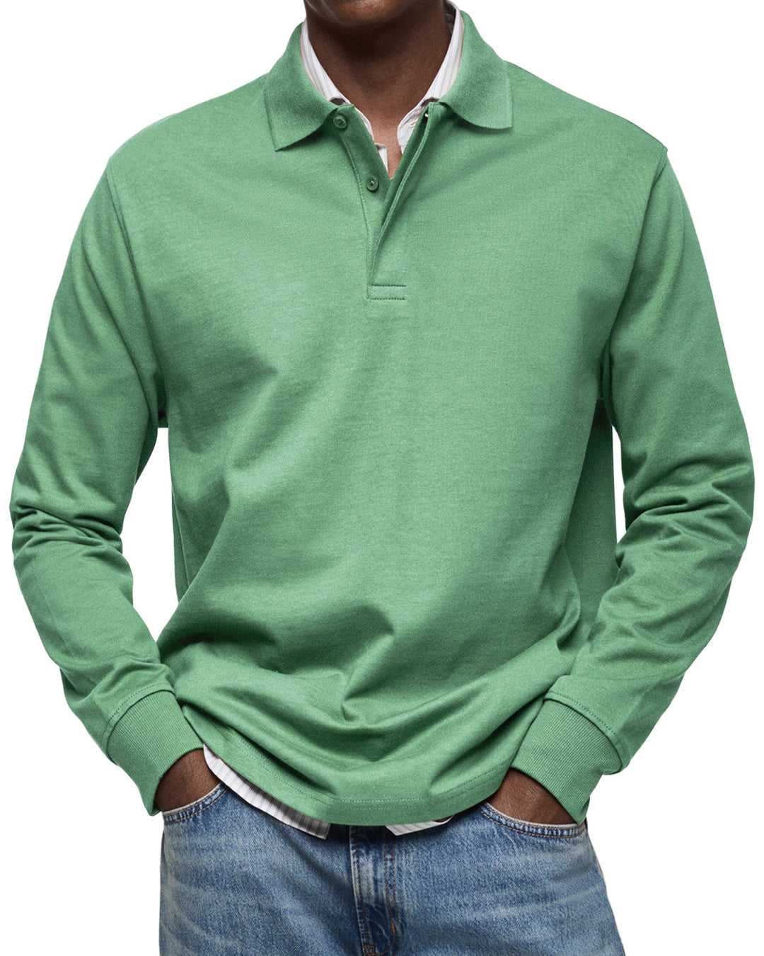 REGULAR FIT LONG SLEEVE POLO SHIRT FOR MEN