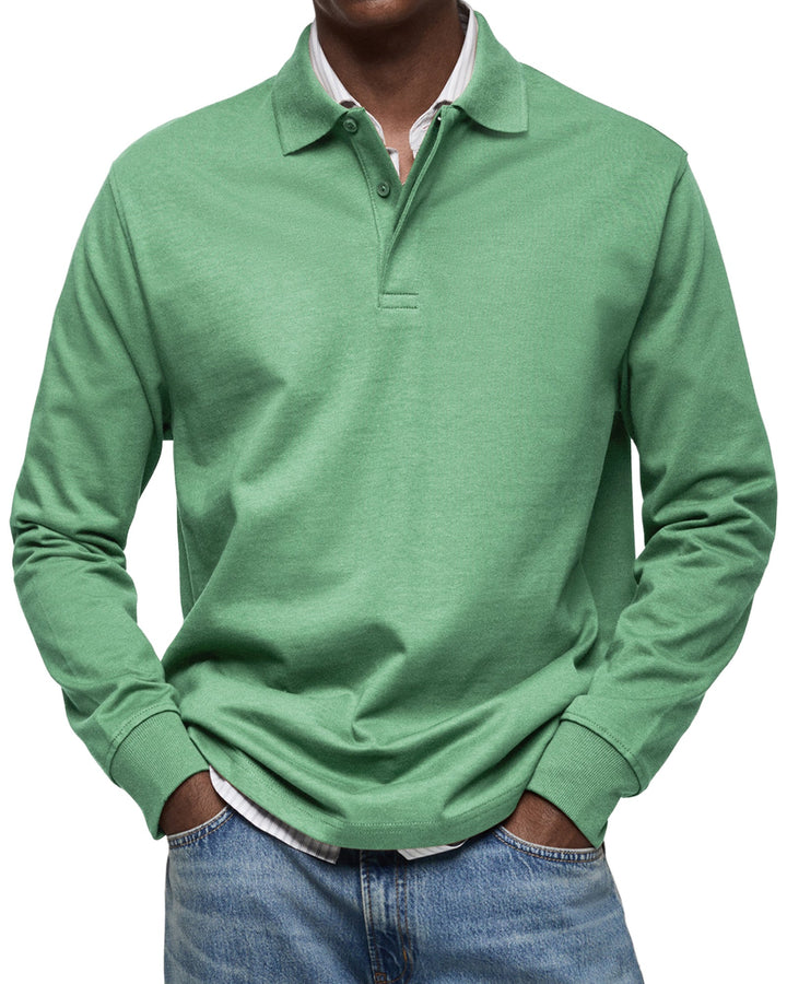REGULAR FIT LONG SLEEVE POLO SHIRT FOR MEN