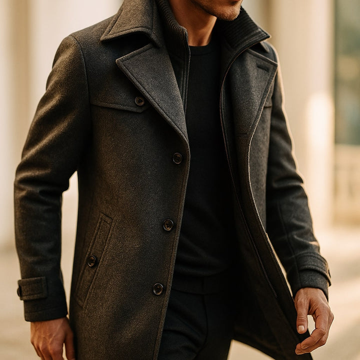 LONG WOOL COAT FOR MEN