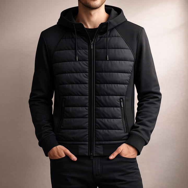 QUILTED ZIP HOODIE FOR MEN
