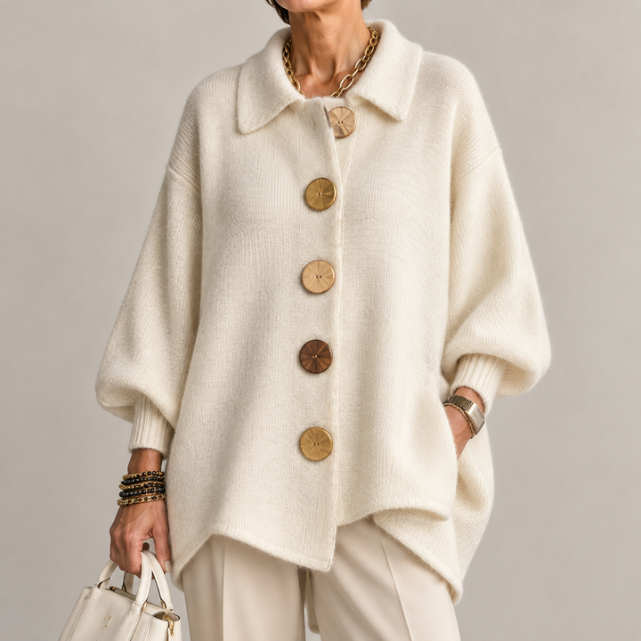 BEAUMONT NICE | GILET EN TRICOTÉE À COL OVERSIZE POUR FEMMES