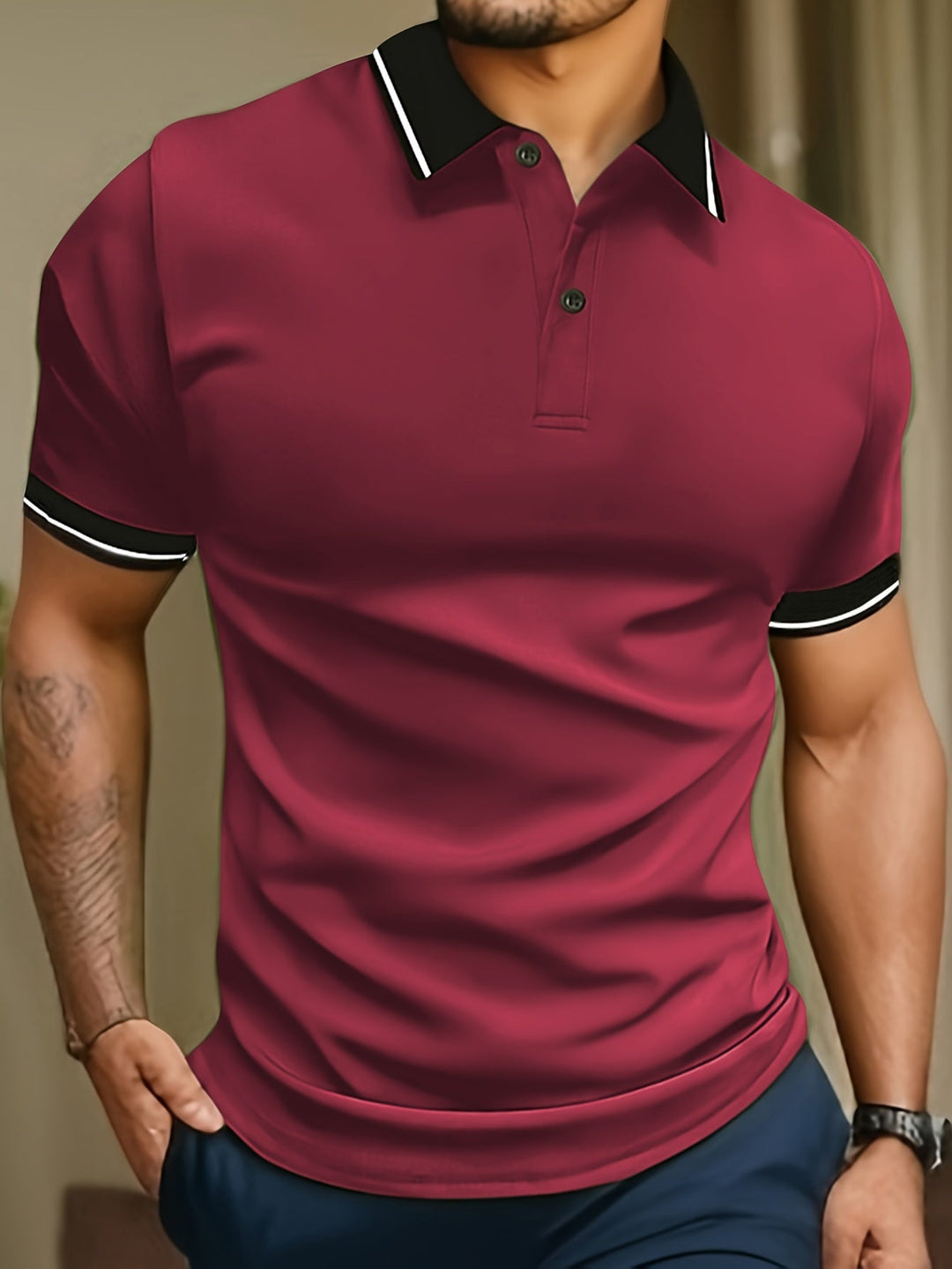 SOLID KNIT SHIRT FOR MEN